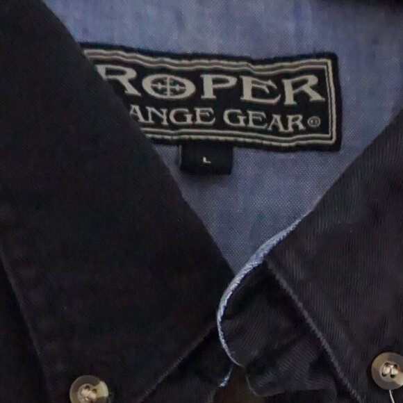 Roper Range Gear Advanced Wetlands Camo Ducks Shooting Patch Button Shirt L - Picture 4 of 10